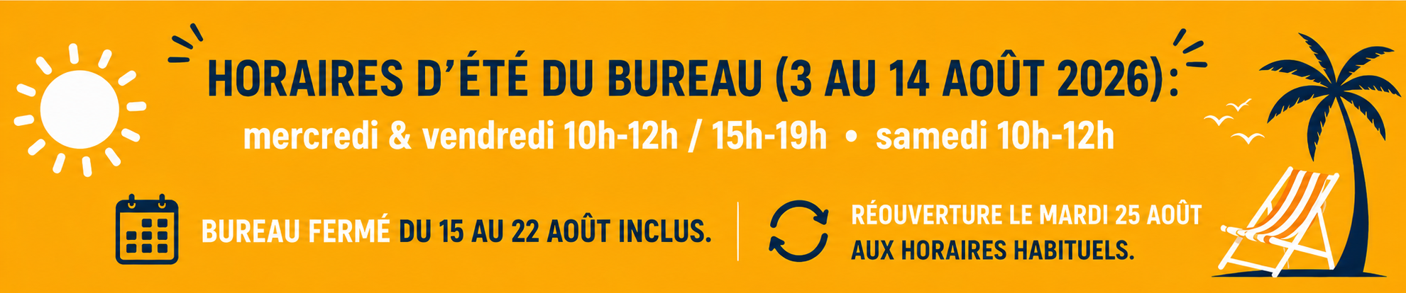 Horaire bureau été